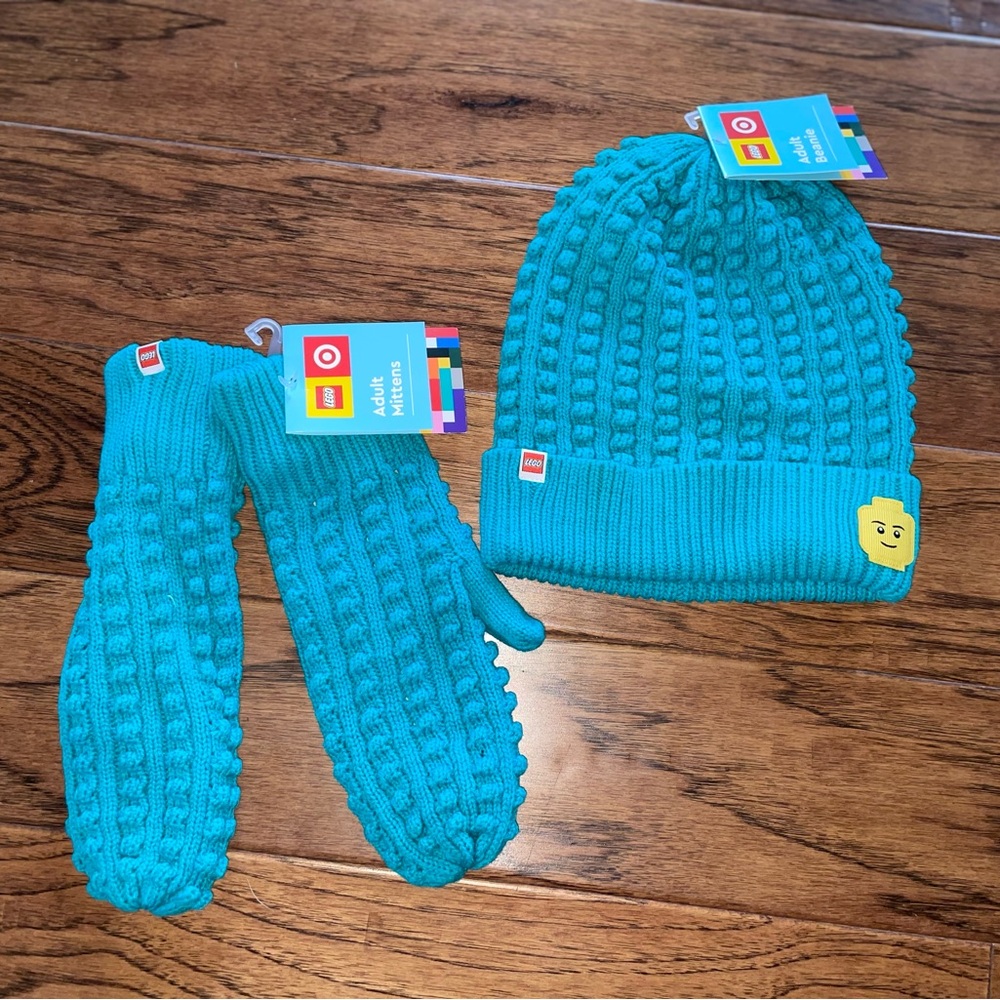 NWT Lego Target Adult Beanie and Mittens bundle